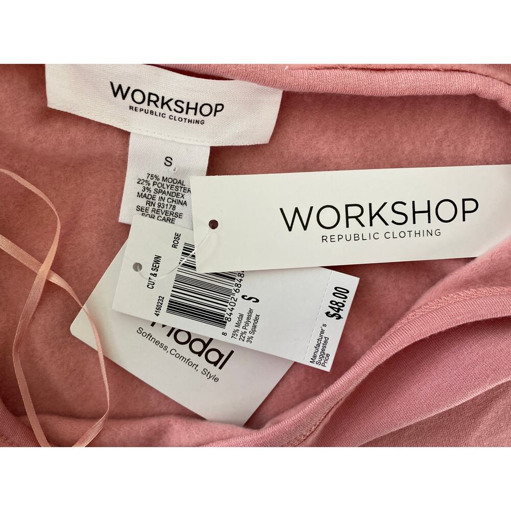 Workshop Womens Pink Soft Short Sleeve Shirt Blouse Top NEW Size Small - Picture 6 of 10